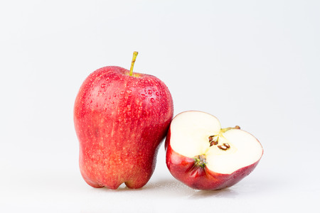 Delicious red applesの写真素材