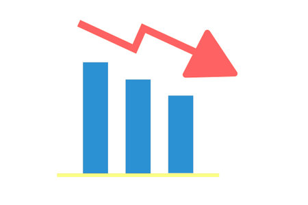 Falling graph icon. Flat illustration of falling graph vector icon for web design