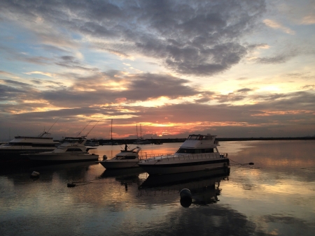 Its a peaceful day with boatsの素材