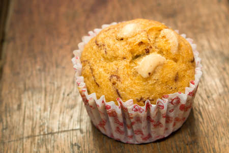 Banana cupcake on the floorの写真素材