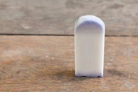 Used white eraser on the tableの写真素材