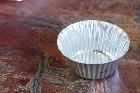 stainless cake mold on the table