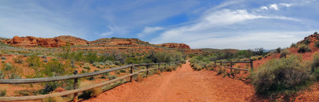 Desert panoramic Views from hiking trails around St. George Utah around Beck Hill, Chuckwalla,...