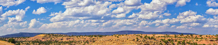 Starvation State Park Reservoir Late Summer early Fall panorama of lake around bridge with rain clouds near Duchesne on US Highway 40, in the Uinta Basin Range of Utah United States, USAの写真素材