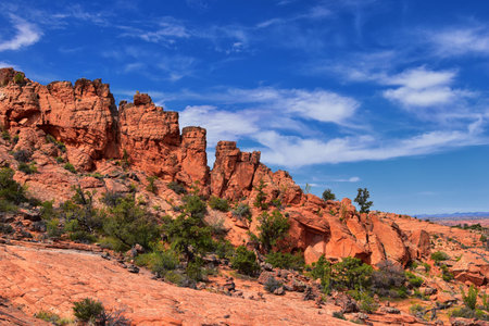 Views from the Lower Sand Cove trail to the Vortex formation, by Snow Canyon State Park in the Red...