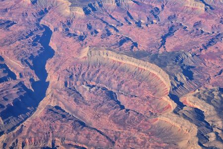 Grand Canyon National Park in Arizona, aerial view from airplaneの写真素材