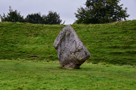 Avebury Stone Circle Henge monument standing in Wiltshire, southwest England, one of the best known prehistoric largest megalithic sites in the world. Britain, United Kingdom. UK.の写真素材