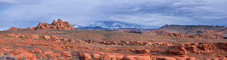 Chuckawalla and Turtle Wall landscape views from trail  Cliffs National Conservation Area Wilderness Snow Canyon State Park St George, Utah, United States.の写真素材