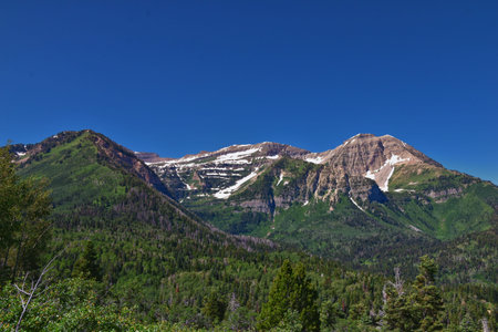 Timpanogos back Pine Hollow hiking views from trail Uinta Wasatch Cache National Forest, Rocky...