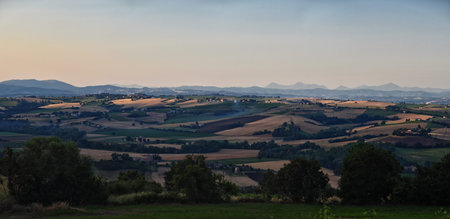 Italy rural Landscape from San Venanzo comune in the Province of Terni  Umbria region rolling hills....