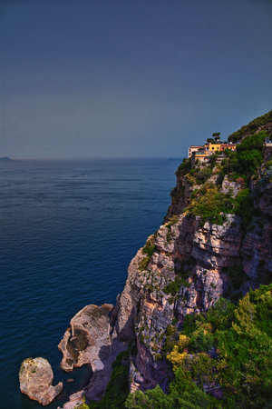 Amalfi Coast, coastline along the southern edge of the Sorrentine Peninsula, Campania region. Italy...