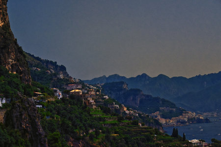 Amalfi Coast, coastline along the southern edge of the Sorrentine Peninsula, Campania region. Italy 2023.の写真素材