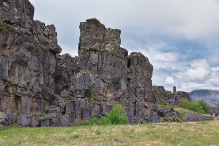 Thingvellir National Park Ãingvellir, historic site, first parliament and national park UNESCO in Iceland, east of ReykjavÃ­k Europeの写真素材