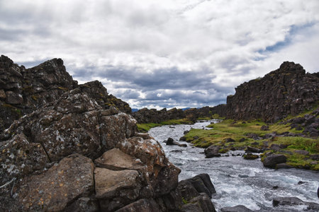 Thingvellir National Park Ãžingvellir, historic site, first parliament and national park UNESCO in...