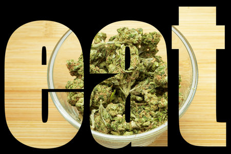Weed, Medical Marijuana Grunge Detail in eat word