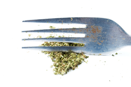 Weed, Medical Marijuana Grunge Detail with forkの写真素材