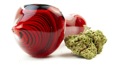 Marijuana and Cannabis Legalization, Objects on White Background, Medical and Recreational Weedの写真素材