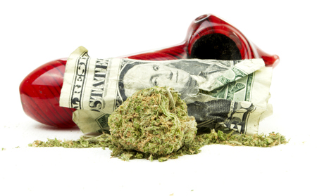 Marijuana and Cannabis Legalization, Objects on White Background, Medical and Recreational Weedの写真素材