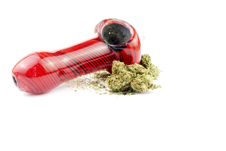 Marijuana and Cannabis Legalization, Objects on White Background, Medical and Recreational Weedの写真素材