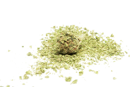 Marijuana and Cannabis Legalization, Objects on White Background, Medical and Recreational Weedの写真素材
