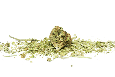 Marijuana and Cannabis Legalization, Objects on White Background, Medical and Recreational Weedの写真素材