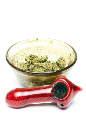 Marijuana and Cannabis Legalization, Objects on White Background, Medical and Recreational Weedの写真素材
