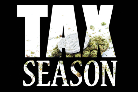 Marijuana Tax and Revenue  Image and Text の写真素材
