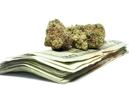 Marijuana and Cannabis Legalization, Objects on White Background, Medical and Recreational Weedの写真素材