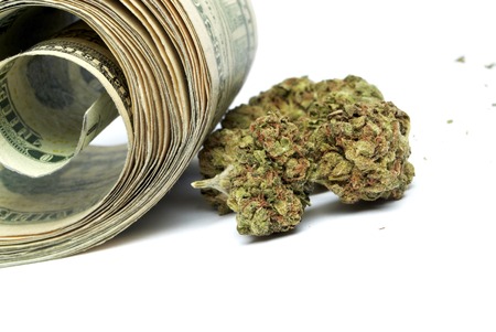 Marijuana and Cannabis Legalization, Objects on White Background, Medical and Recreational Weedの写真素材