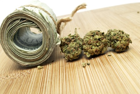 Marijuana and Cannabis Legalization, Objects on White Background, Medical and Recreational Weedの写真素材
