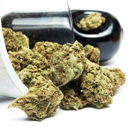 Marijuana and Cannabis Legalization, Objects on White Background, Medical and Recreational Weedの写真素材