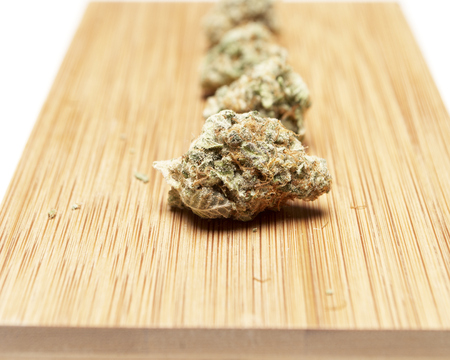 Marijuana and Cannabis on a White Backgroundの写真素材