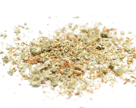 Marijuana and Cannabis on a White Backgroundの写真素材