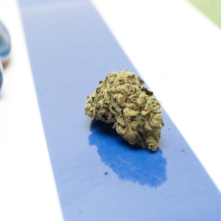 Marijuana and Cannabis on a Colorful Backgroundの写真素材
