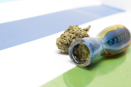 Marijuana and Cannabis on a Colorful Backgroundの写真素材