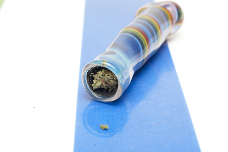 Marijuana and Cannabis on a Colorful Backgroundの写真素材