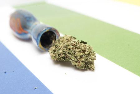 Marijuana and Cannabis on a Colorful Backgroundの写真素材