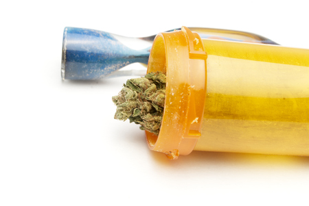 Marijuana and Cannabis on a White Backgroundの写真素材