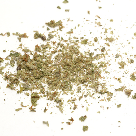 Marijuana and Cannabis on a White Backgroundの写真素材