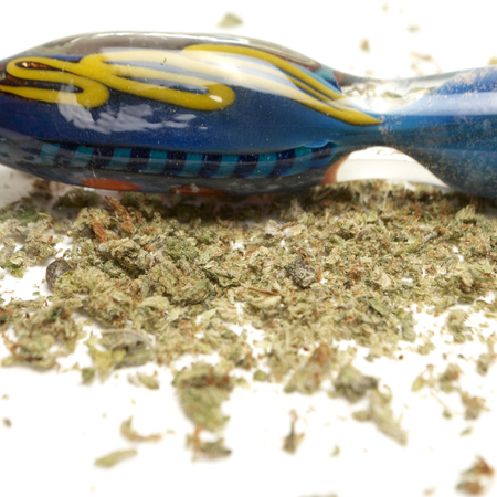 Marijuana and Cannabis on a White Backgroundの写真素材