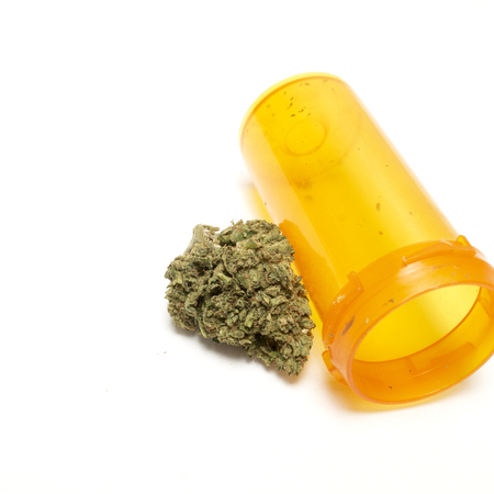 Marijuana and Cannabis on a White Backgroundの写真素材