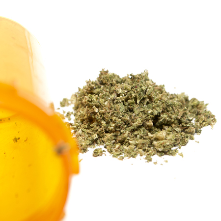 Marijuana and Cannabis on a White Backgroundの写真素材