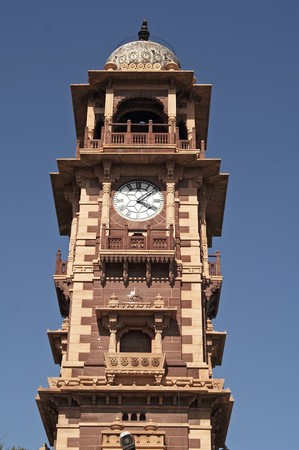 Clock tower in central market square of Jodhpur, Indiaの写真素材