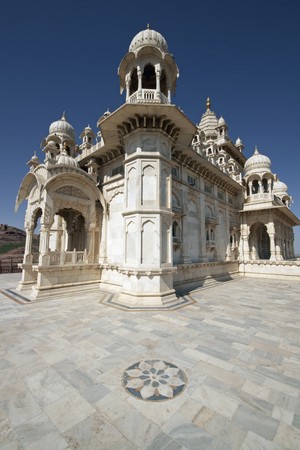 Jaswant Thada. Ornately carved white marble tomb of the former rulers of Jodhpur Rajasthan India.の写真素材