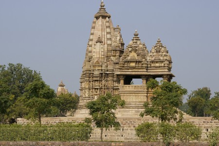 Ancient Javari Hindu Temple in the village of Khajuraho Uttar Pradesh India. 11th Century AD.の写真素材