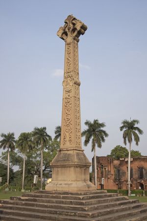 Old British Residency in Lucknow India. Memorial to those who dies in during the siege of Lucknow during the Indian Mutiny of 1857.の写真素材