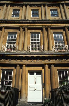Georgian style house in The Circus, Bath, Englandの写真素材