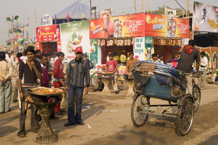 Bihar, India - November 28, 2007: Indian street scene during the annual Sonepur festival.