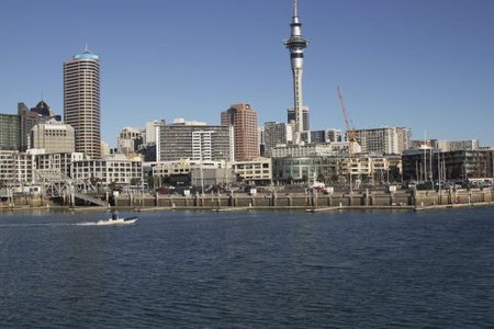 Auckland, New Zealand - July 8, 2008: Waterfront of the City of Auckland in New Zealand