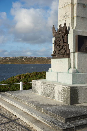 Memorial in Stanley, capital of the Falkland Islands, to the First World War naval battle fought on 8 December 1914 between of the United Kingdom and Germany.のeditorial素材